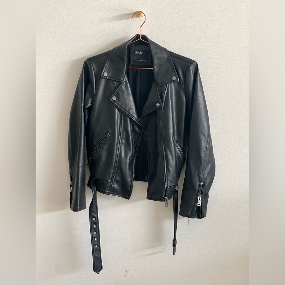 Elodie Sleek Black Leather Jacket